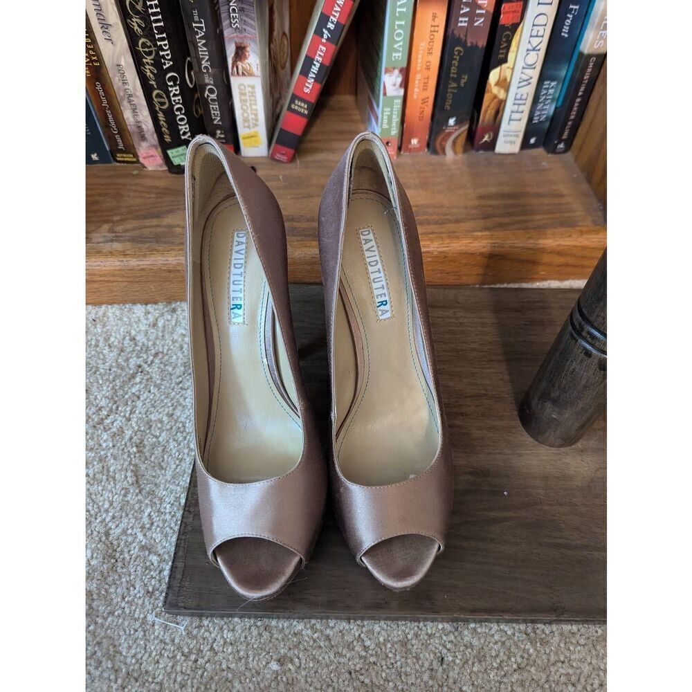 David Tutera Women's 9 Blush Pink Silver Soiree D'Orsay Embellished Pump Heels